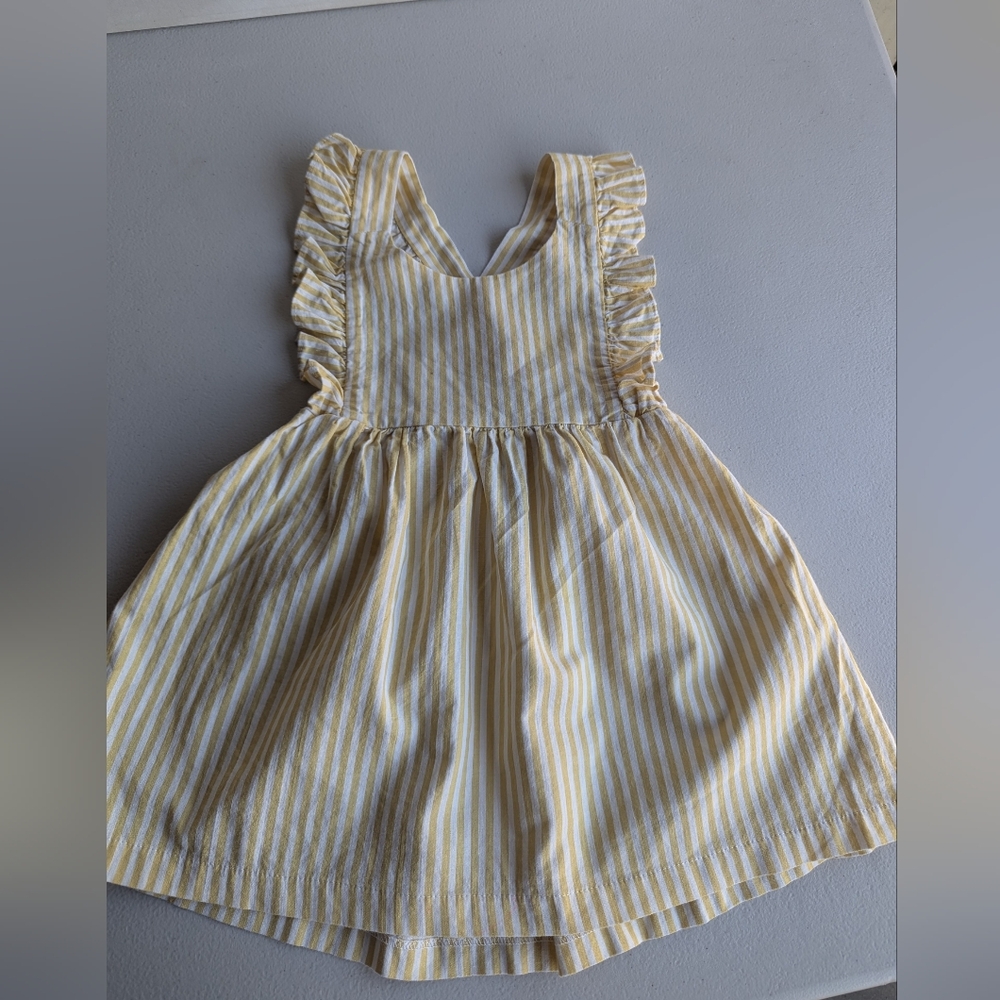Striped Yellow and White Kids Dress